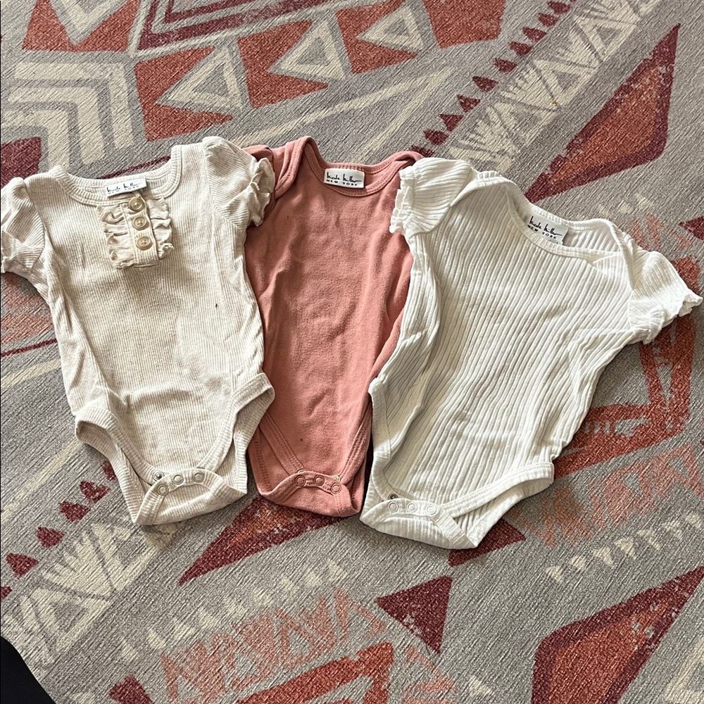 Nicole Miller Cream, Pink, and White Bodysuits